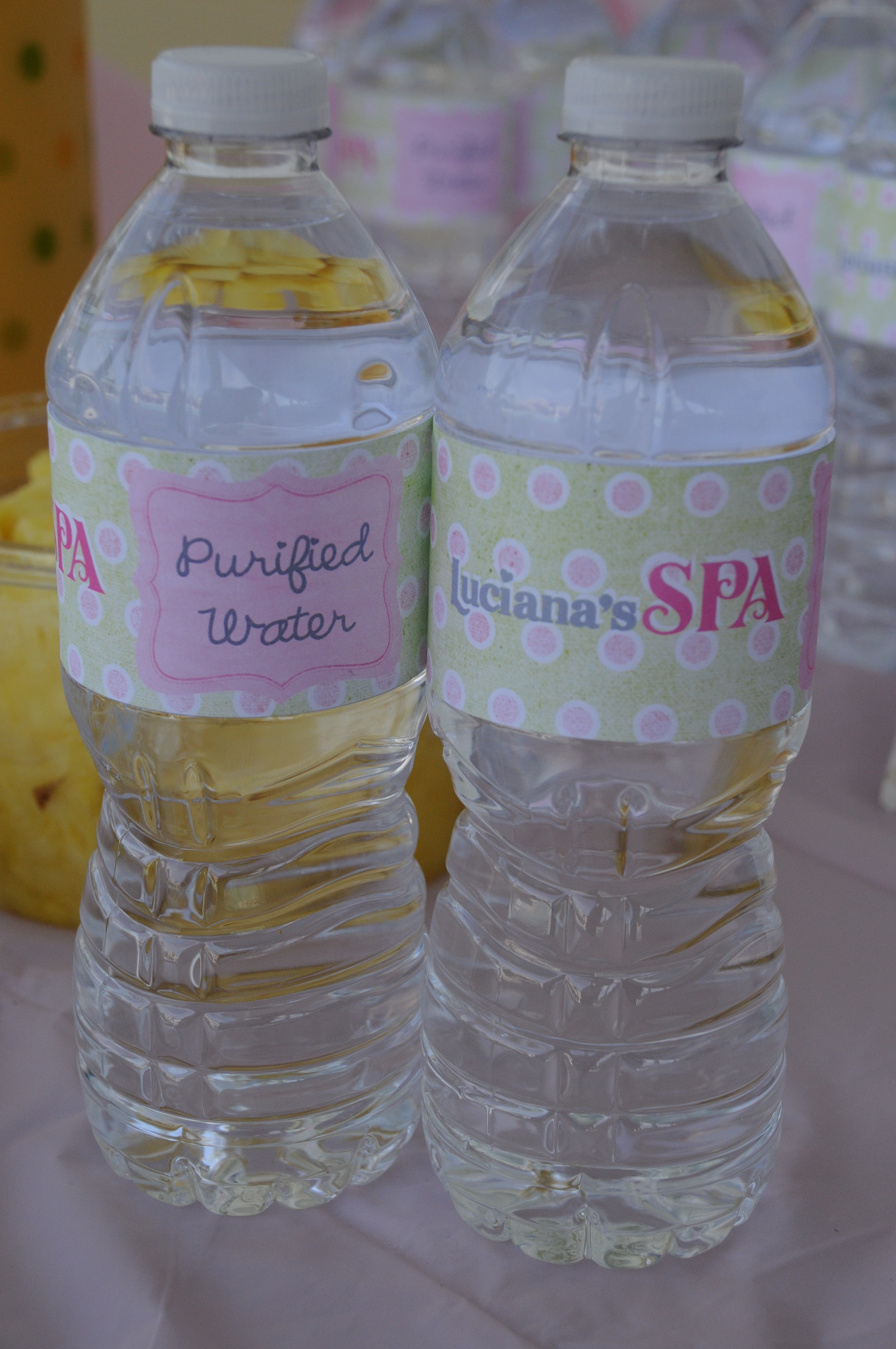 Custom Personalized Spa Party Water Bottles & Additional Assorted